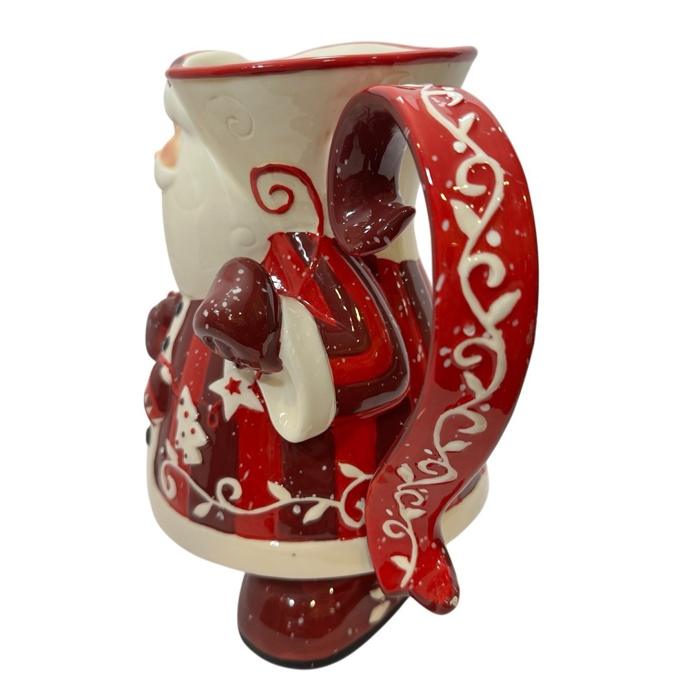 Bella Casa by Ganz Santa Claus Ceramic Christmas Pitcher 8.5" Holiday Decor - Picture 6 of 16